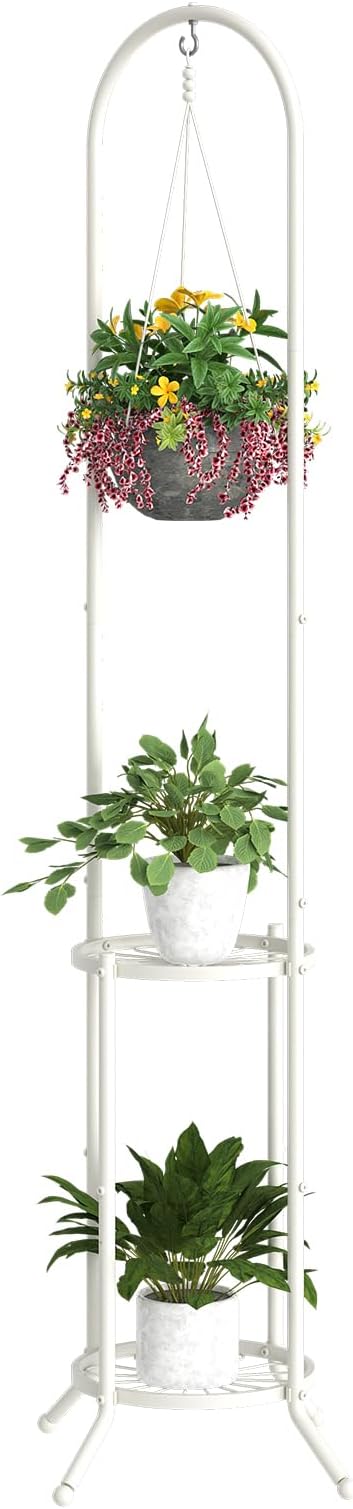BMOSU Plant Stand with Hooks Indoor Outdoor Corner Tall Plant Stand Heavy-Duty by BMOSU