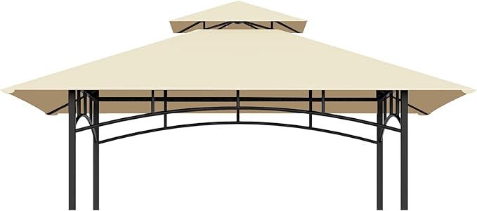 Grill Gazebo Replacement Top, 5 * 8 Outdoor BBQ Top Cover, Double Layer BBQ by COVBOARD