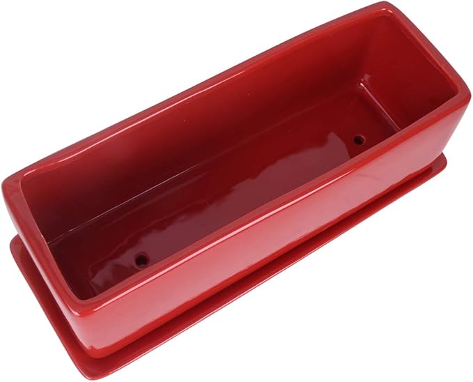 Vencer 12 Inch Rectangular Modern Minimalist Ceramic Succulent Planter Pot - Image 4