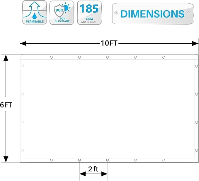 90% Shade Cloth Sun Shade Fabric Privacy Screen Shade Cover - Image 3