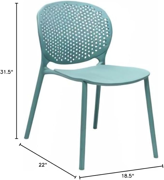 2xhome Set of 4 Patio Dining Chairs | Modern Stackable Outdoor Pool Side Chair - Image 3