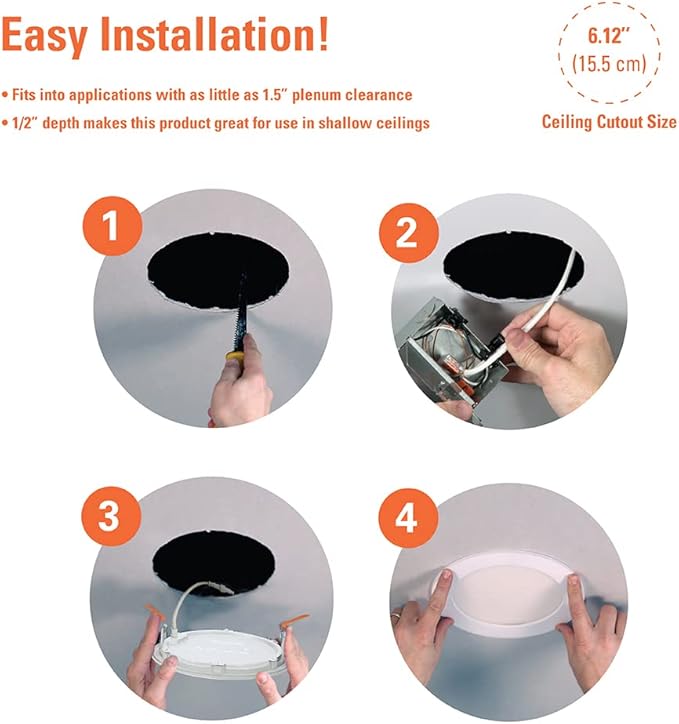 HALO HLB Recessed Lighting 6 Inch LED Thin Canless, Dimmable w/Selectable Color - Image 6