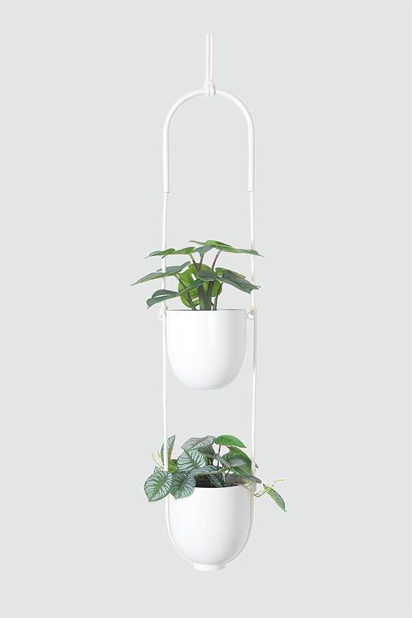 Hanging Planters 2 Tiers Metal Plant Hangers by ABETREE