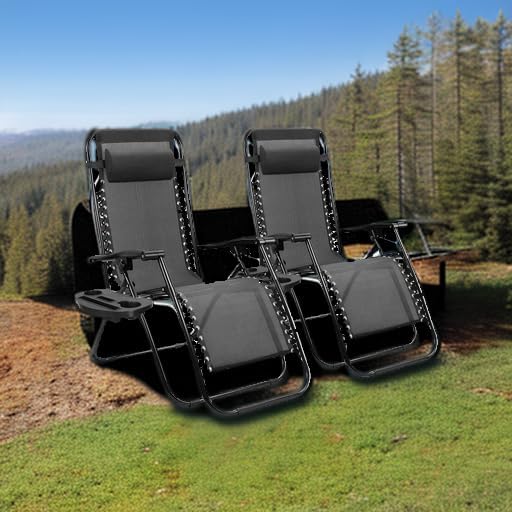 Homall Zero Gravity Chair Patio Folding Lawn Lounge Chairs Outdoor Lounge - Image 2