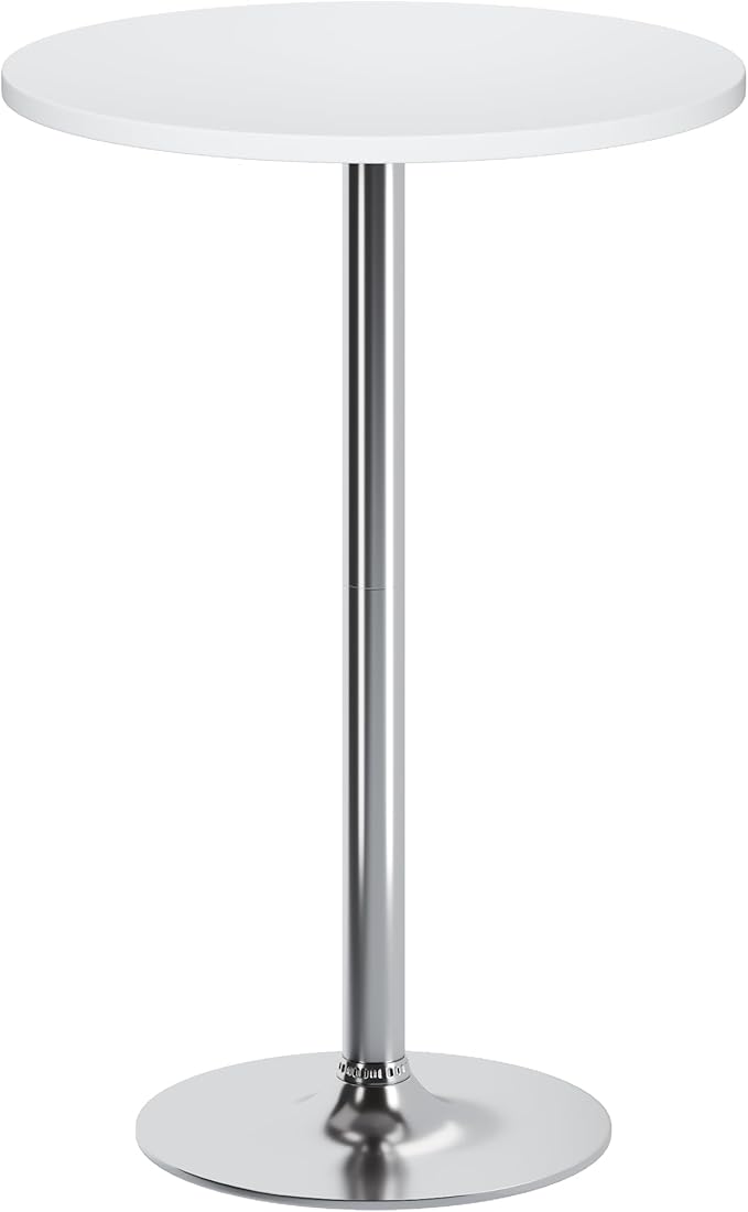 Flamaker Round Bistro Pub Table Modern Style Metal Base MDF Top Cocktail Bar by Flamaker