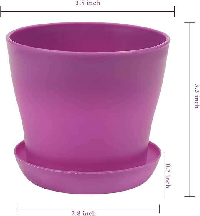 TDHDIKE 10 Pcs Plastic Planters Indoor Flower Plant Pots, Mini Flower Seedlings - Image 2