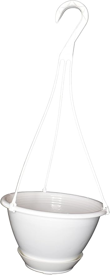 8 inchWhite Plastic Hanging Basket - Image 4