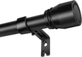 1” Diameter Matte Black Curtain Rod Itself is 30-60 inch 2 Pack, Fit 30 to 56 by Unknown