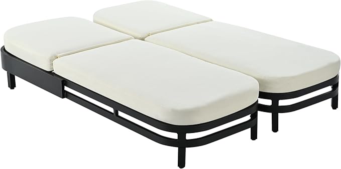 LUMISOL Outdoor Lounge Chair Set of 2, Modern Aluminum Chaise Loungers - Image 8
