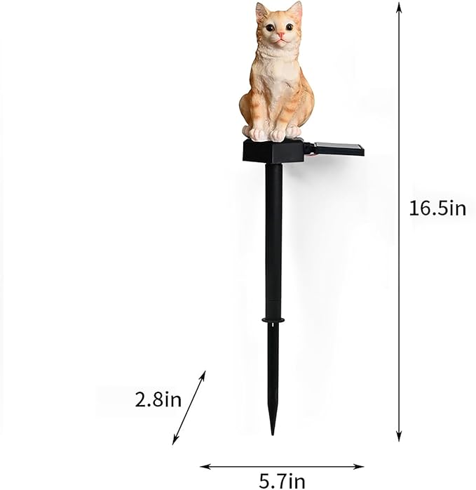 Cat Solar Light Ornaments Garden Decor Outdoor Lawn Decorations Cute Animal - Image 6