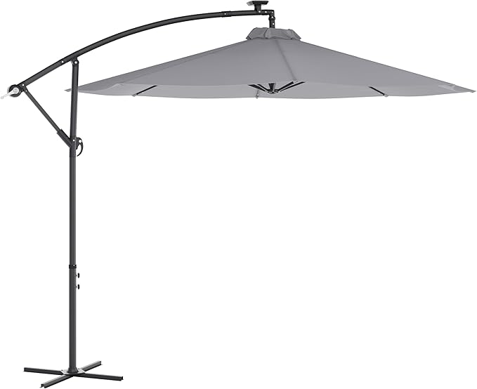 Flash Furniture Sedona Round Solar Cantilever Umbrella, Commercial Grade - Image 2