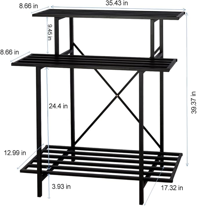 Zhongma 3 Tier Sturdy Plant Stand Space-Saving Heavy Duty Plant Holder - Image 4