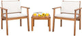 Devoko Patio Set 3 Piece Acacia Wood Outdoor Furniture Conversation Seat by DEVOKO