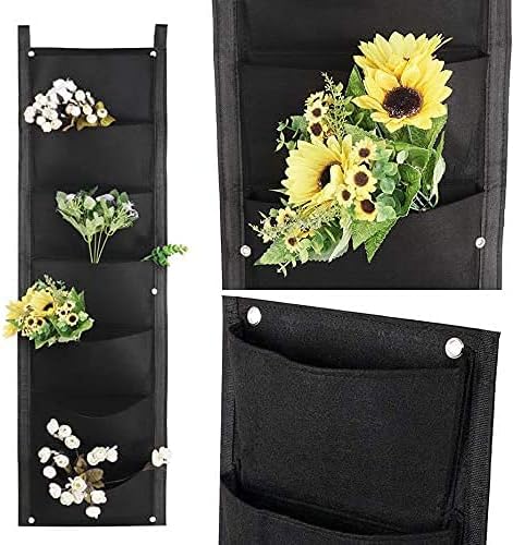 LITLANDSTAR Hanging Planter Bags, 2 Pack 7 Pocket Hanging Vertical Wall Planter - Image 5