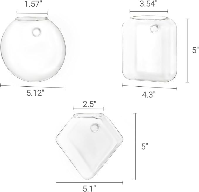 Mkono Wall Planter Propagation Stations Hanging Glass Terrariums Vase Container - Image 6
