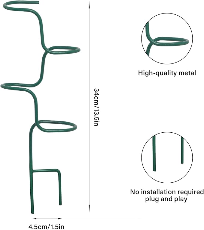 Set of 3 Sturdy Metal Plant Support Stakes - Image 2