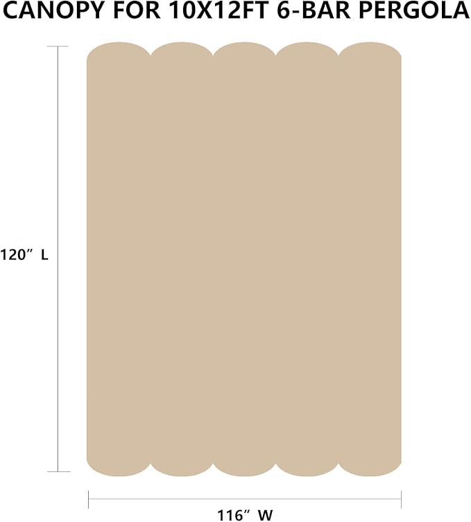 Pergola Shade Cover Replacement Canopy Top Compatible - Image 3