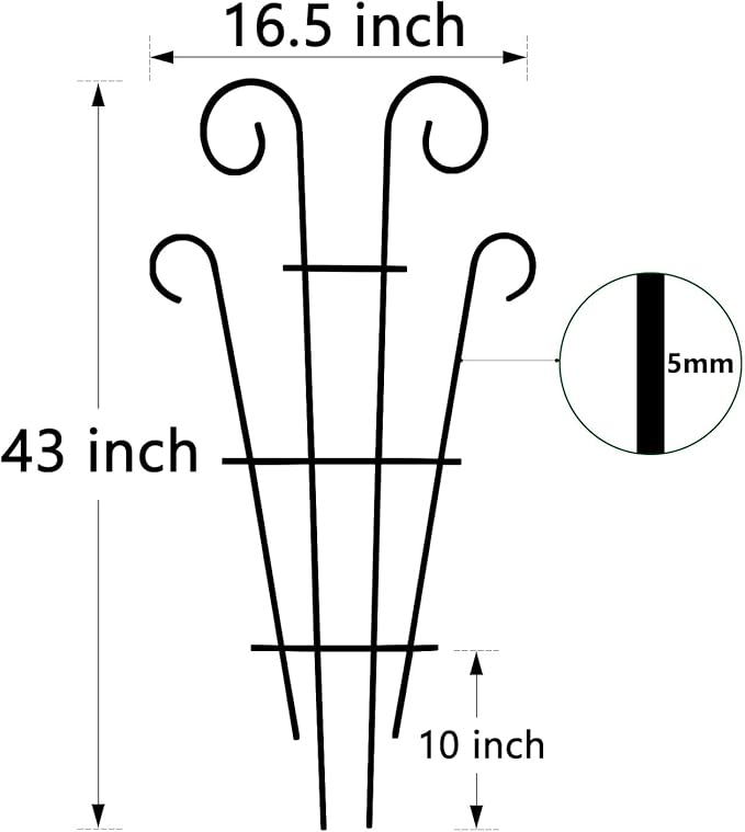 4 Pack 43'' Indoor Plant Trellis - Image 2