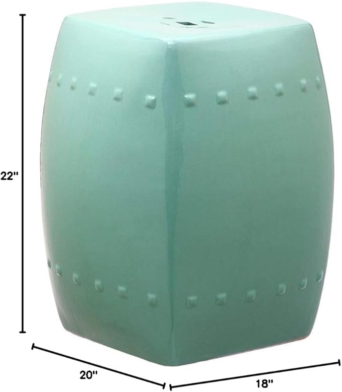 Safavieh Castle Gardens Collection Villa White Glazed Ceramic Garden Stool - Image 2