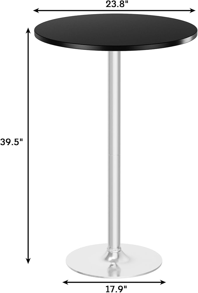 Flamaker Round Bistro Pub Table Modern Style Metal Base MDF Top Cocktail Bar - Image 3