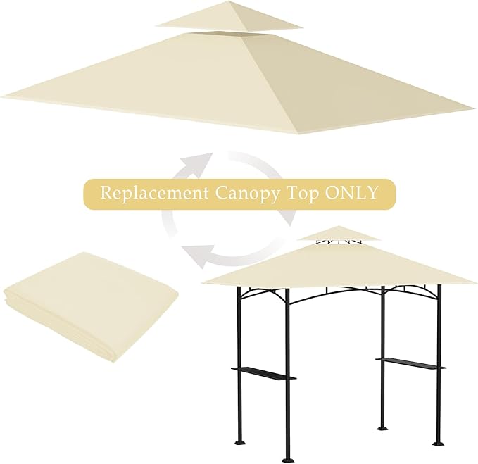 Grill Gazebo Replacement Top, 5 * 8 Outdoor BBQ Top Cover, Double Layer BBQ - Image 6