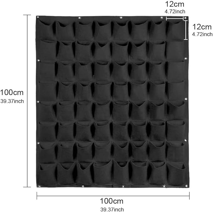 Hanging Planting Grow Bags, 64 Pockets Hanging Vertical Wall Planter Wall - Image 2