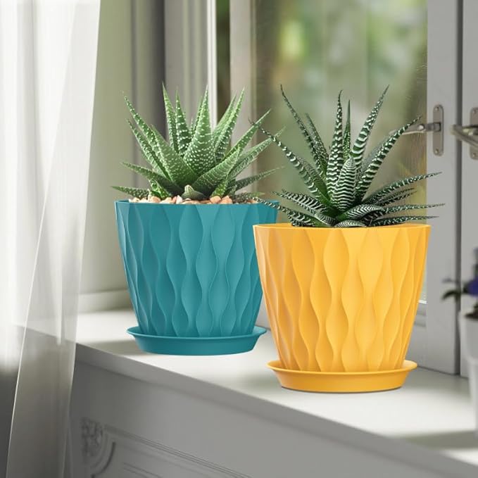 7 Inch Plant Pots 5 Pack, Flower Planters - Image 7