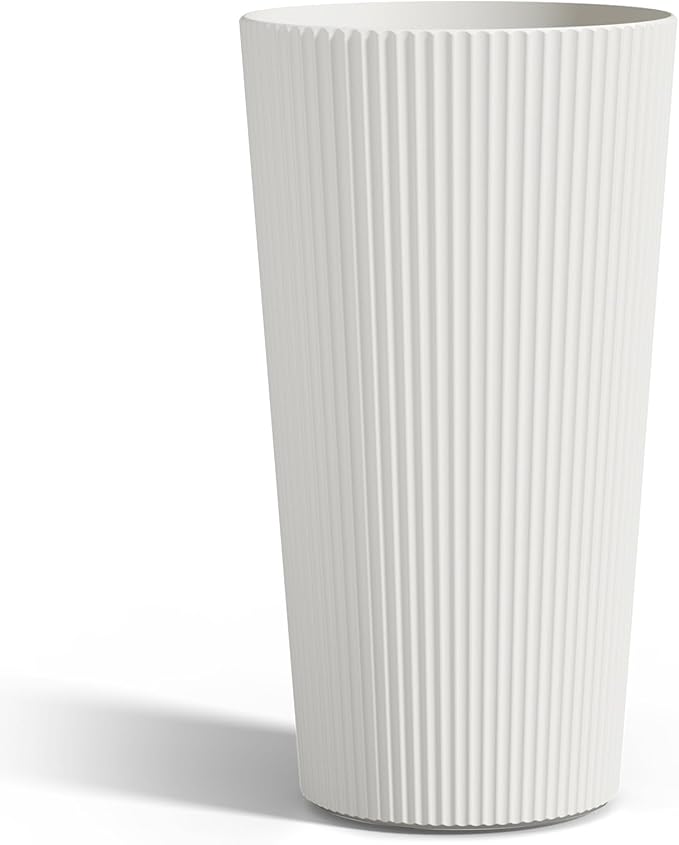 FONTOI 23.6" Tall Planter for Outdoor Plants Set of 2 Large Outdoor Plastic - Image 8