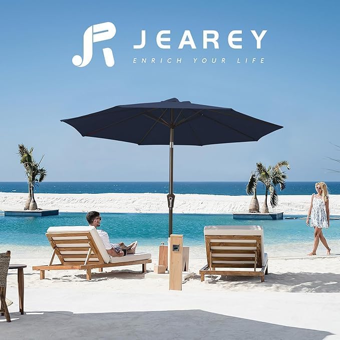 JEAREY 9FT Outdoor Patio Umbrella Outdoor Table Umbrella - Image 6