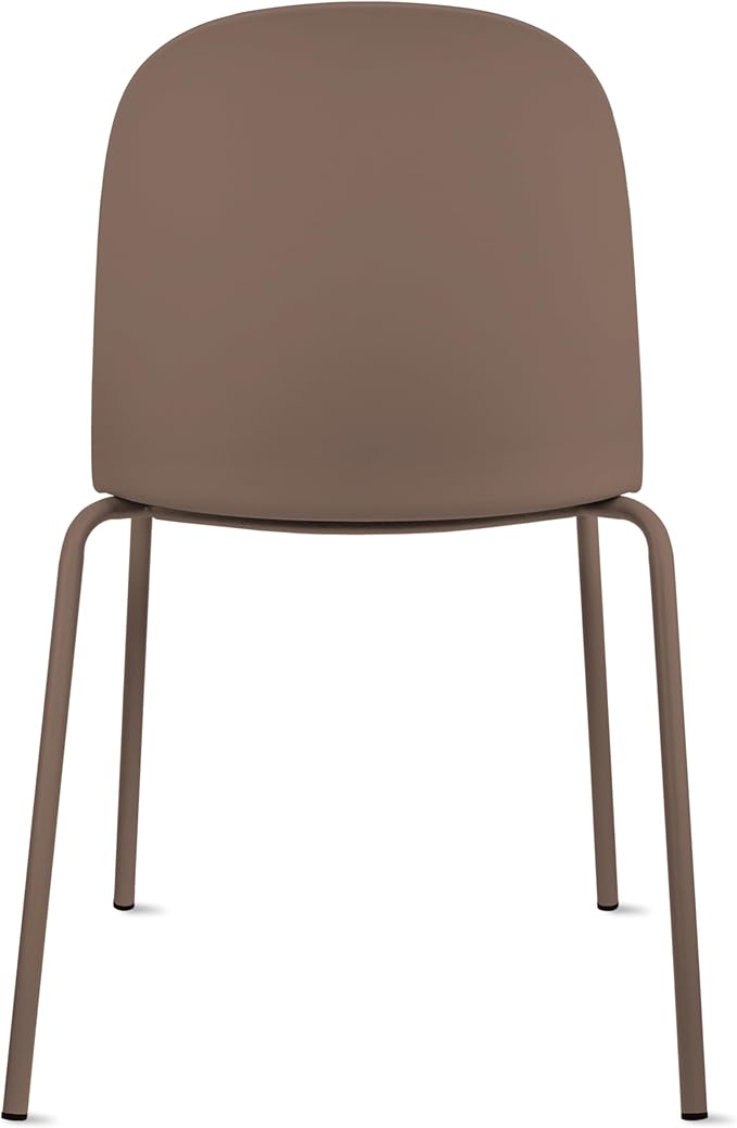 2xhome Set of 4 Modern Stackable Armless Dining Chairs | Plastic Shell Seat - Image 6