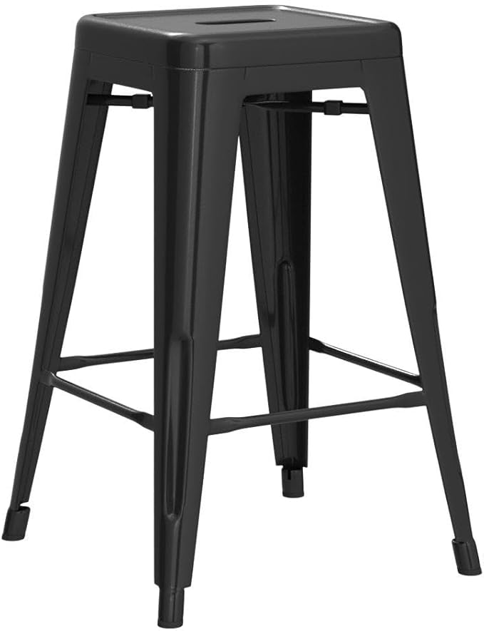 FDW Metal Bar Stools Set of 4 Counter Height Bar Stools 24 Inches Industrial - Image 5