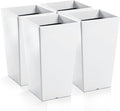 Hushee Set of 4 Tall Outdoor Planters 21 Inch Tall Tapered Square Planter by Hushee