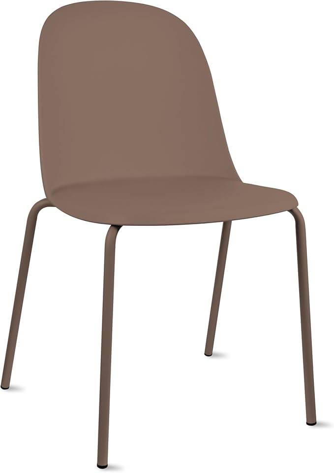 2xhome Set of 4 Modern Stackable Armless Dining Chairs | Plastic Shell Seat - Image 4