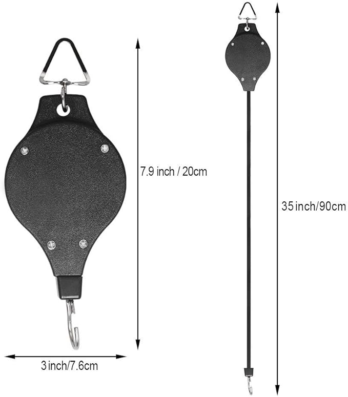 4 Pack Plant Hook Pulley, Retractable Plant Hanger Easy Reach Hanging Flower - Image 3