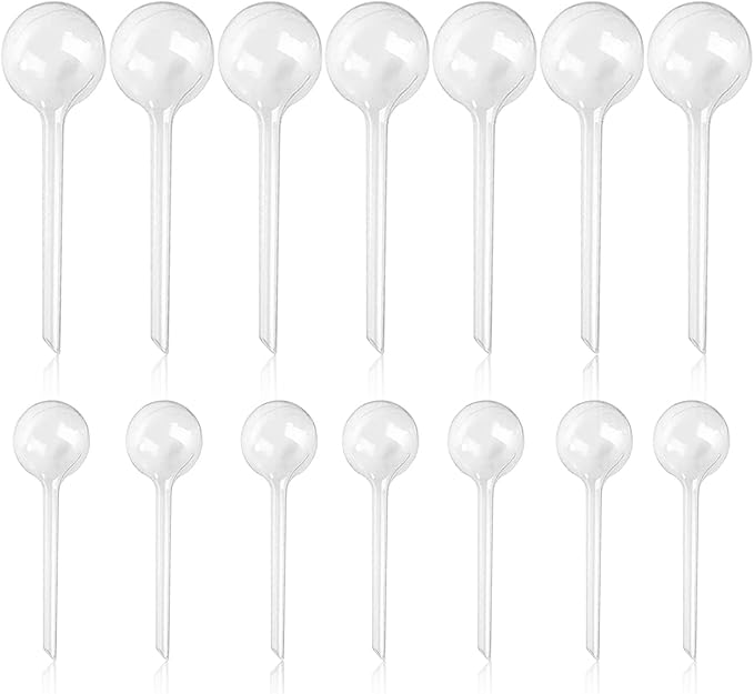 14 Pcs Plant Clear Watering Bulbs, Plastic Automatic Self-Watering Globes by -PlantWateringGlobes-