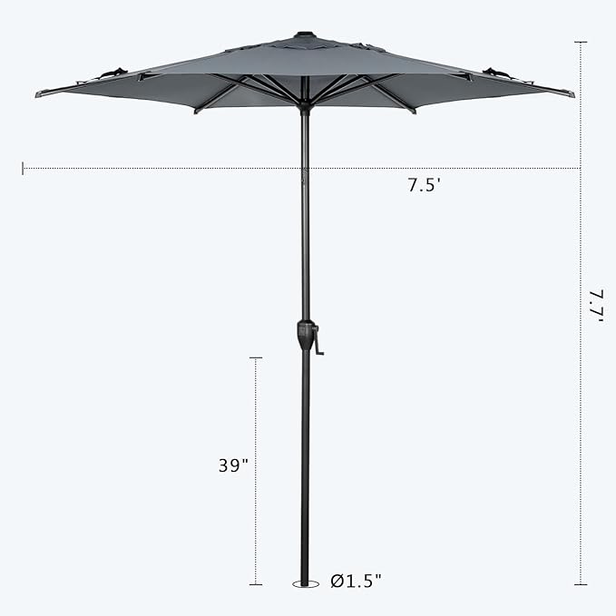 Abba Patio 7.5FT Lyon Outdoor Patio Umbrella Outdoor Table Umbrella - Image 7