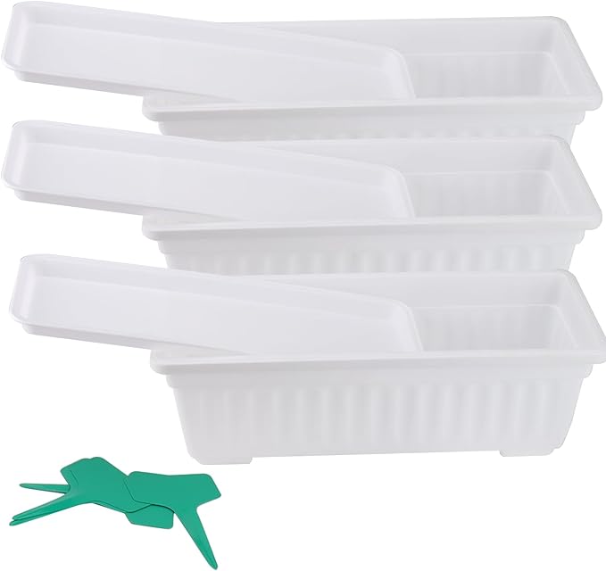 JOIKIT 6 Packs 17 Inch White Plastic Flower Window Boxes Planters - Image 3