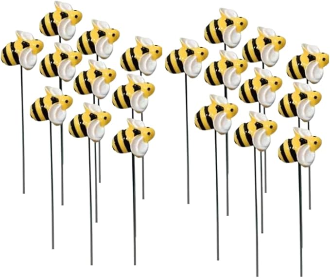 20pcs Bee Garden Stakes, Resin Bumblebee Yard Decor by DYJAGYO