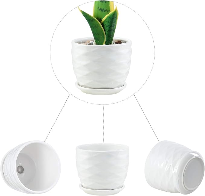 Plant Pots - 4.7 Inch Cylinder Ceramic Planters - Image 5
