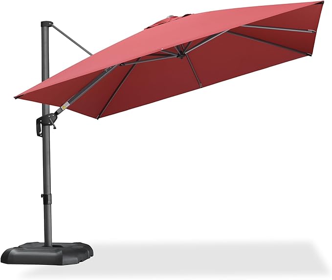 PURPLE LEAF 10 Feet Patio Umbrella Outdoor Cantilever Square Umbrella Aluminum - Image 2