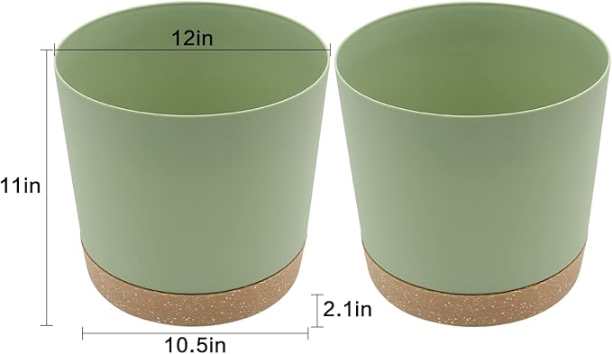 QCQHDU 12 inch Plant Pot, 2 Pack Planters - Image 2