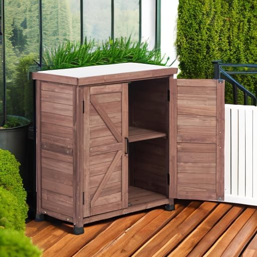 Outdoor Storage Cabinet & Potting Bench Table - Image 5