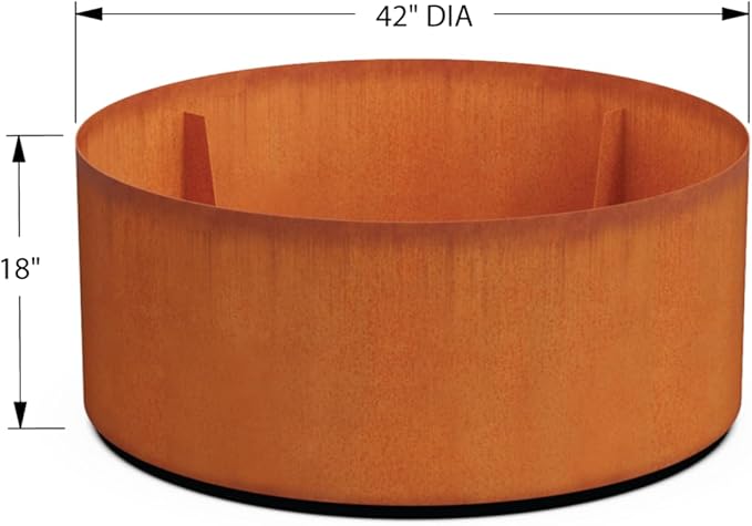 PLANTERCRAFT Corten Steel Metal Planter Box, Round Sizes, Modern Garden Steel - Image 5