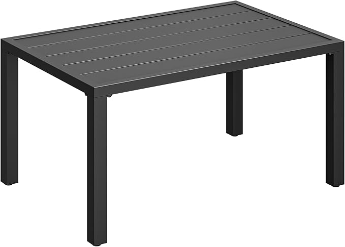 ONBRILL Outdoor Metal Coffee Table, 36 Inch Patio Black Coffee Table by ONBRILL