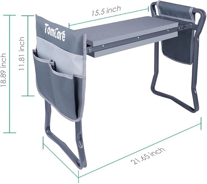 TomCare Garden Kneeler Seat Garden Bench Garden Stools Foldable Stool - Image 4