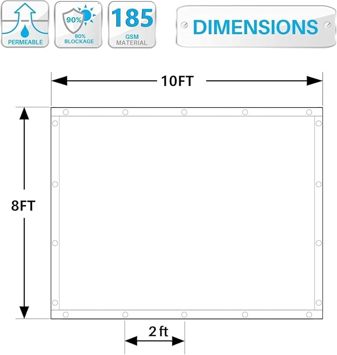 90% Shade Cloth Sun Fabric Privacy Screen Cover - Image 3