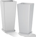24" Tall White Planters for Outdoor Plants Set of 2, Large Flower Pots Planters by PolarcoForgeco