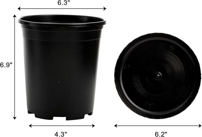 Fasmov 10PCS 1 Gallon Durable Nursery Pot Garden Flower Pots Nursery Plant - Image 2