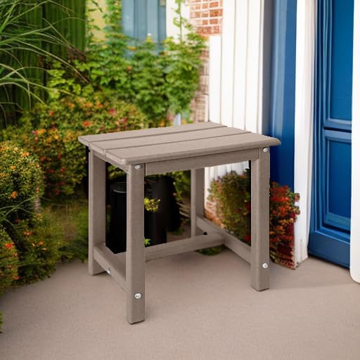 Adirondack Square Side Table, one-Tier Outdoor end Table, Patio Side Table - Image 6