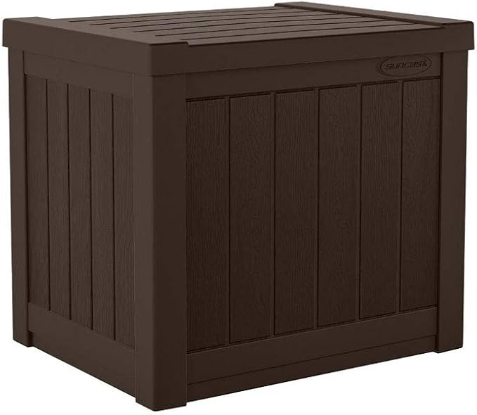 Suncast 17 x 22 Inch Resin 22-Gallon Patio Storage Deck Box, Java Brown - Image 6